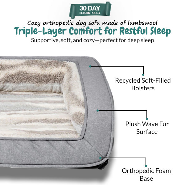 Cozy Orthopedic Dog Sofa with Soft Lambswool Cover