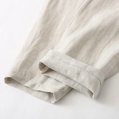 CANNES Linen Pants – Men’s Premium Pure Linen Lace-Up Casual Trousers