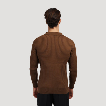 SEOJIN Old Money Polo – Men’s 100% Cotton Buttoned Collar Long Sleeve Polo Shirt
