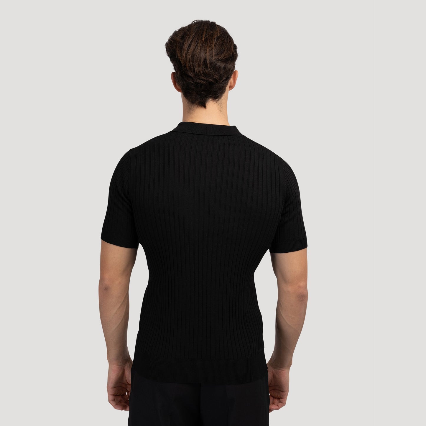 CHUNCHEON Casual Polo – Men’s Cotton-Blend V-Neck Polo Shirt with Ribbed Texture