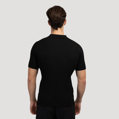 CHUNCHEON Casual Polo – Men’s Cotton-Blend V-Neck Polo Shirt with Ribbed Texture