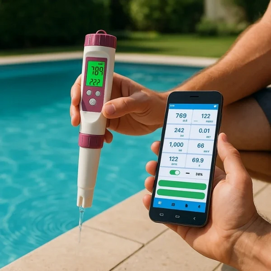 Ventayo – Digital Pool Water Tester | 7-in-1 Electronic Test Kit with Mobile App | Accurate Water Analysis for Pools and Spas