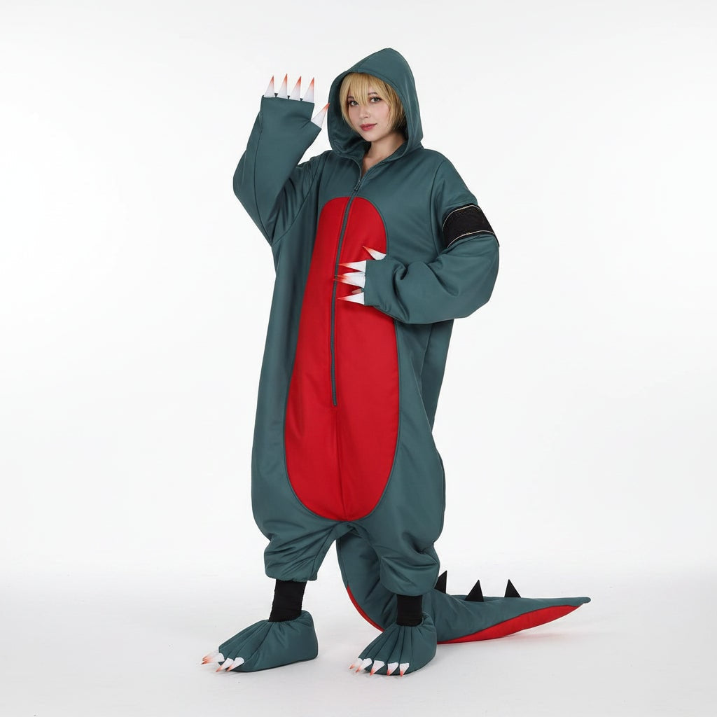 Ventayo – Dinosaur Costume | Adult Jumpsuit with Wig & Shoe Covers | Fun Cosplay Outfit for Halloween