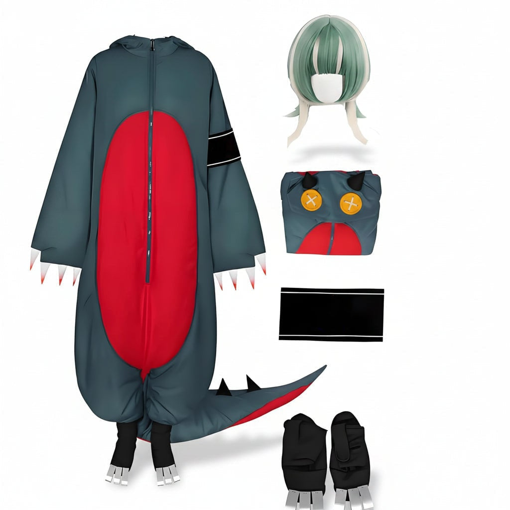 Ventayo – Dinosaur Costume | Adult Jumpsuit with Wig & Shoe Covers | Fun Cosplay Outfit for Halloween