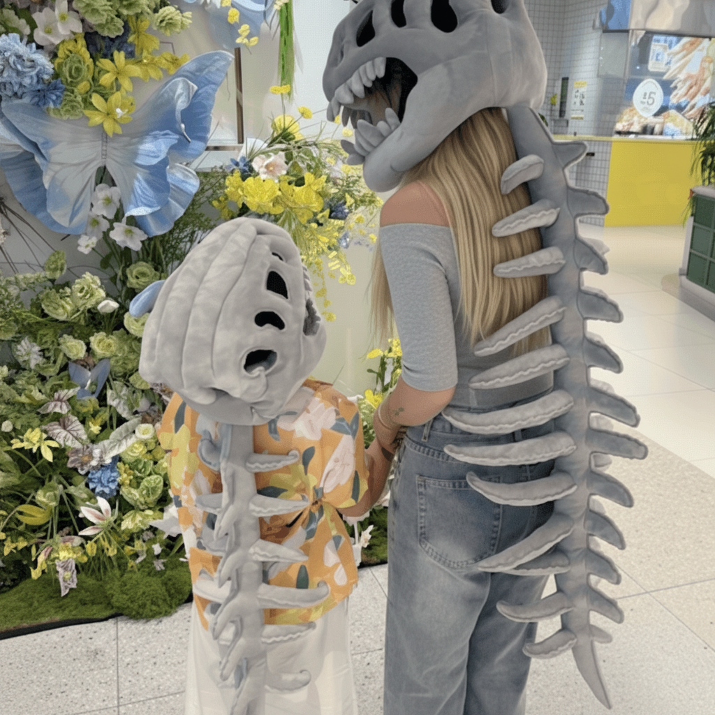 Ventayo – Dinosaur Skeleton Costume | Plush Kids Outfit with 3D Design | Perfect for Halloween and Themed Events
