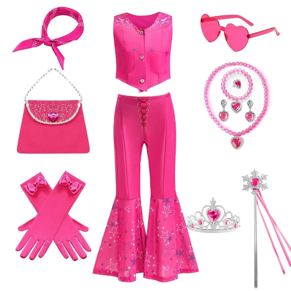 Ventayo – Disco Party Set | Girls' Flared Pants Costume with Stylish Top | Fun Outfit for Halloween and Themed Events
