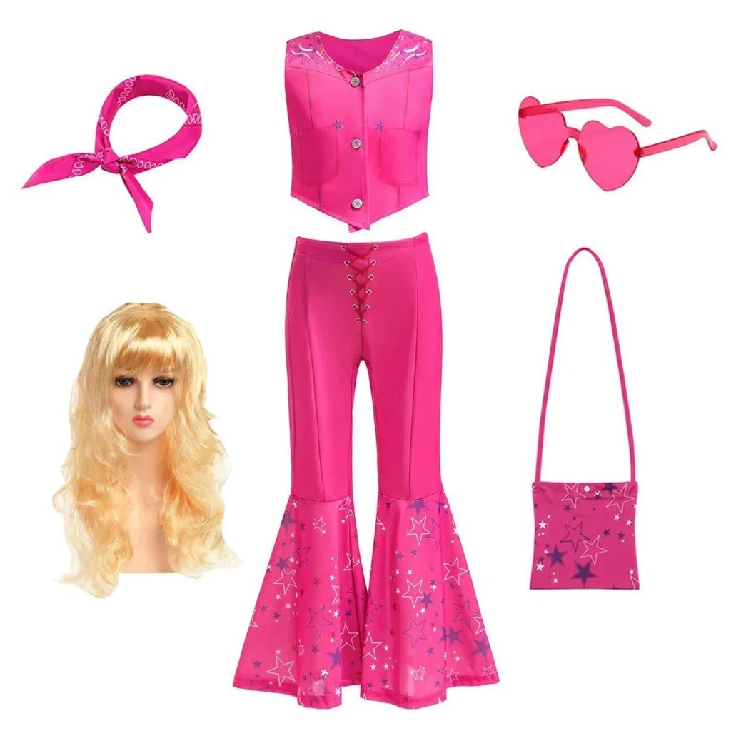 Ventayo – Disco Party Set | Girls' Flared Pants Costume with Stylish Top | Fun Outfit for Halloween and Themed Events