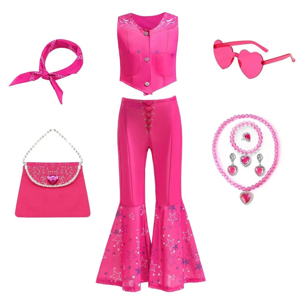 Ventayo – Disco Party Set | Girls' Flared Pants Costume with Stylish Top | Fun Outfit for Halloween and Themed Events
