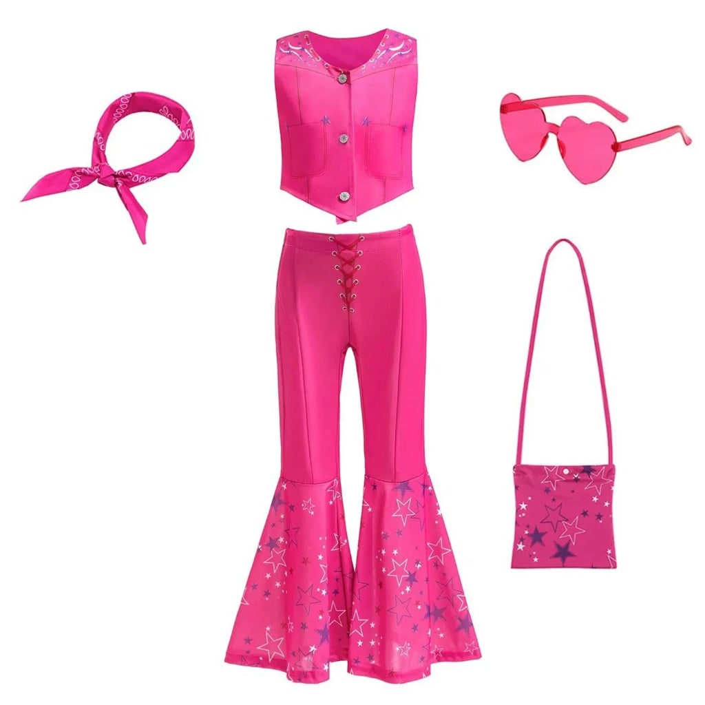 Ventayo – Disco Party Set | Girls' Flared Pants Costume with Stylish Top | Fun Outfit for Halloween and Themed Events