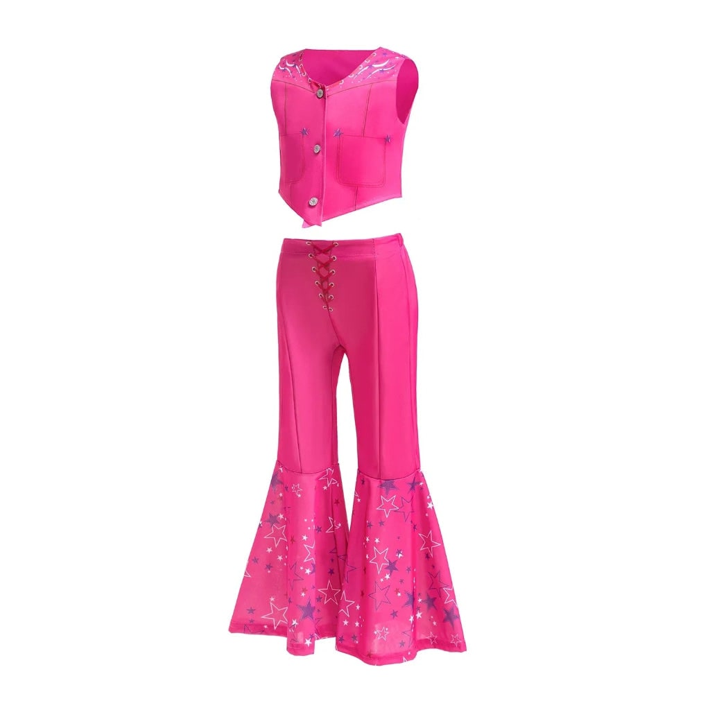 Ventayo – Disco Party Set | Girls' Flared Pants Costume with Stylish Top | Fun Outfit for Halloween and Themed Events