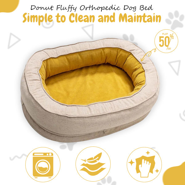 Donut-Shaped Fluffy Orthopedic Dog & Cat Bed
