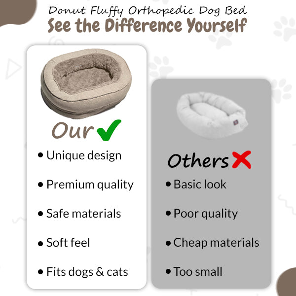 Donut-Shaped Fluffy Orthopedic Dog & Cat Bed