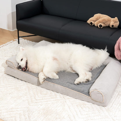 Full-Support Orthopedic Dog Bed with Faux Fleece & Suede