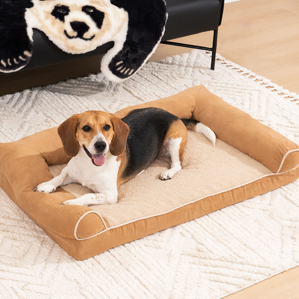 Full-Support Orthopedic Dog Bed with Faux Fleece & Suede