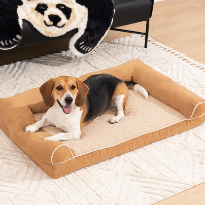 Full-Support Orthopedic Dog Bed with Faux Fleece & Suede