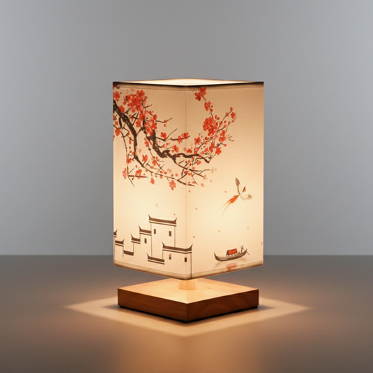 Ventayo – Elegant Bamboo Table Lamp | Japanese-Scandinavian Design with Dimmable LED | Versatile Lighting for Serenity in Bedrooms & Living Rooms