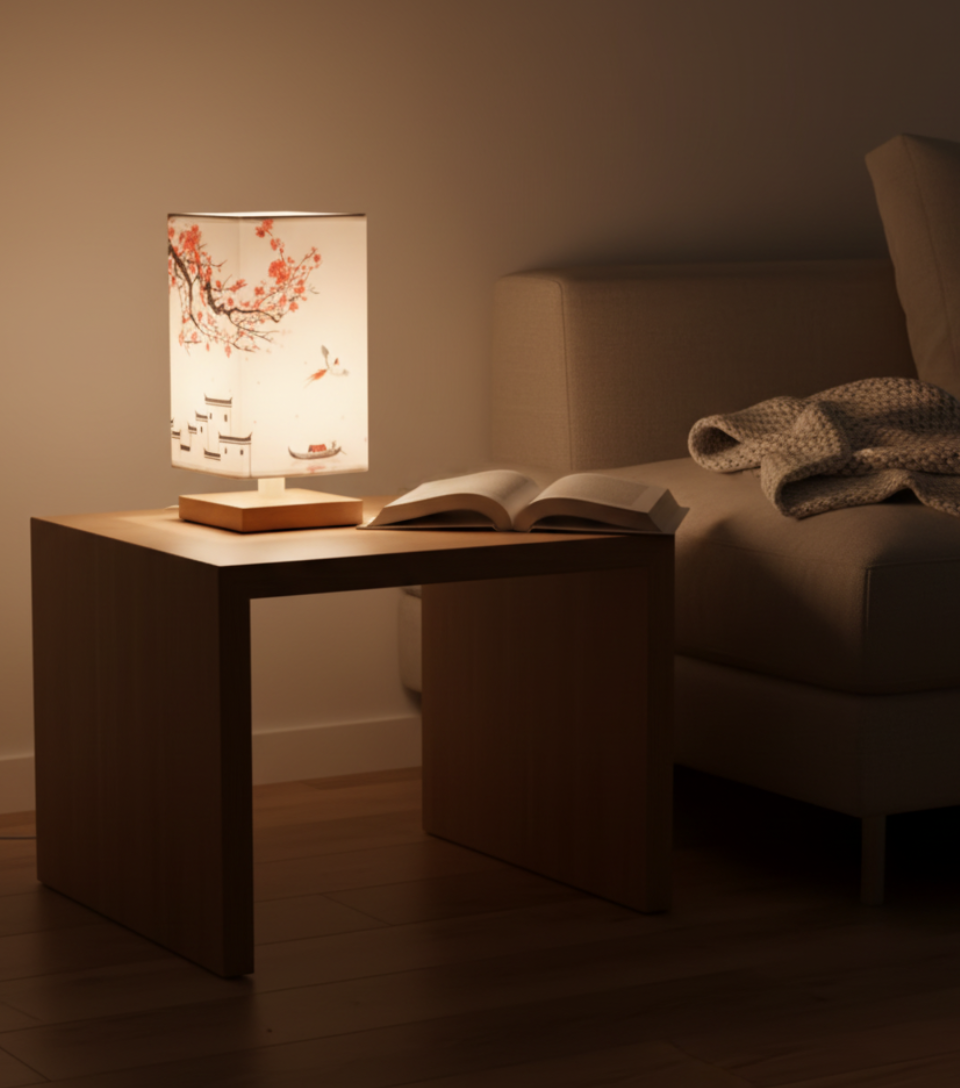 Ventayo – Elegant Bamboo Table Lamp | Japanese-Scandinavian Design with Dimmable LED | Versatile Lighting for Serenity in Bedrooms & Living Rooms