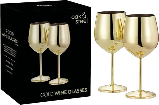 Ventayo – Elegant Gold Stainless Steel Wine Glasses with Shatterproof Design | Perfect for Home Bars and Outdoor Gatherings