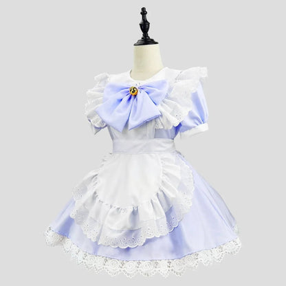 Ventayo – Elegant Gothic Maid Costume Set with Ruffled Dress & Apron for Halloween