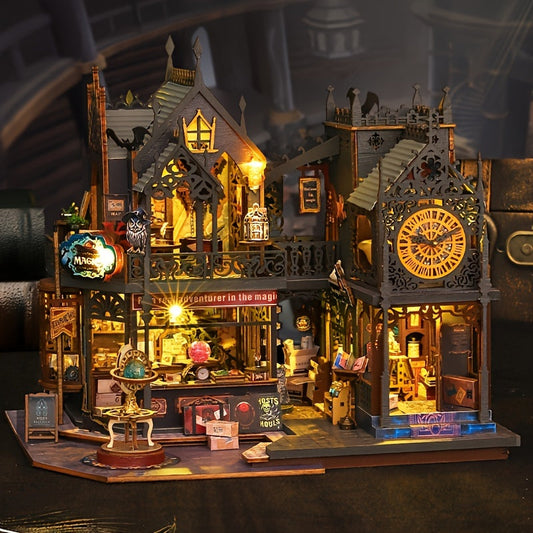 Ventayo – Enchanting 3D Wooden Puzzle Book House with LED Lighting | Unique Decorative Piece for Book Lovers