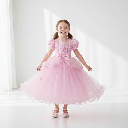 Ventayo – Enchanting Princess Dress | Girls' Lace Party Gown with Puff Sleeves | Perfect for Halloween and Special Events