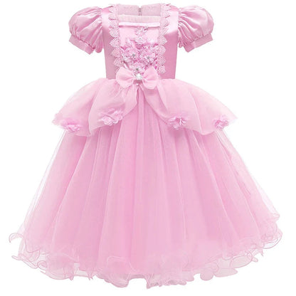 Ventayo – Enchanting Princess Dress | Girls' Lace Party Gown with Puff Sleeves | Perfect for Halloween and Special Events