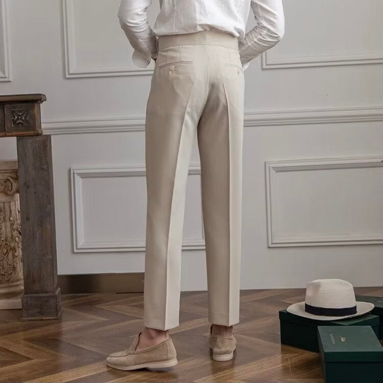 PARIS Old Money Trousers – Men’s Classic Tailored Pants with Adjustable Buckle