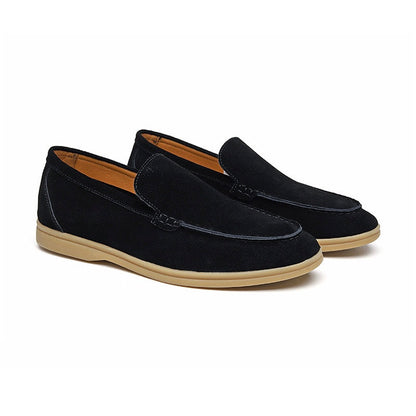 GEONWOO Old Money Suede Loafers – Men’s Premium Slip-On Suede Dress Shoes with Removable Insole