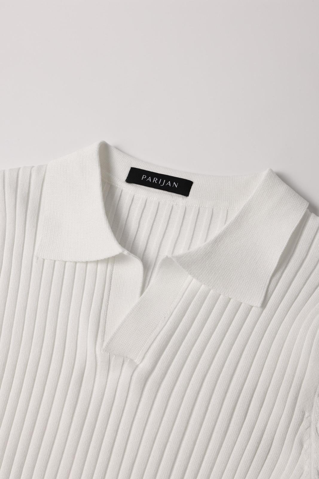 CHUNCHEON Casual Polo – Men’s Cotton-Blend V-Neck Polo Shirt with Ribbed Texture