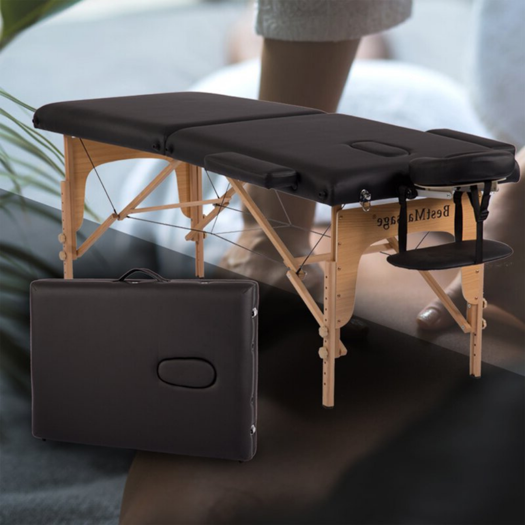 Adjustable Massage Table Bed with Free Carry Case – Portable & Foldable Design