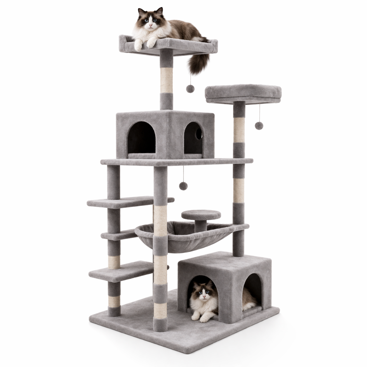 Ventayo – Cat Tree for Large Cats with Spacious Condo & Sisal Scratching Posts | Ultimate Relaxation for Indoor Play