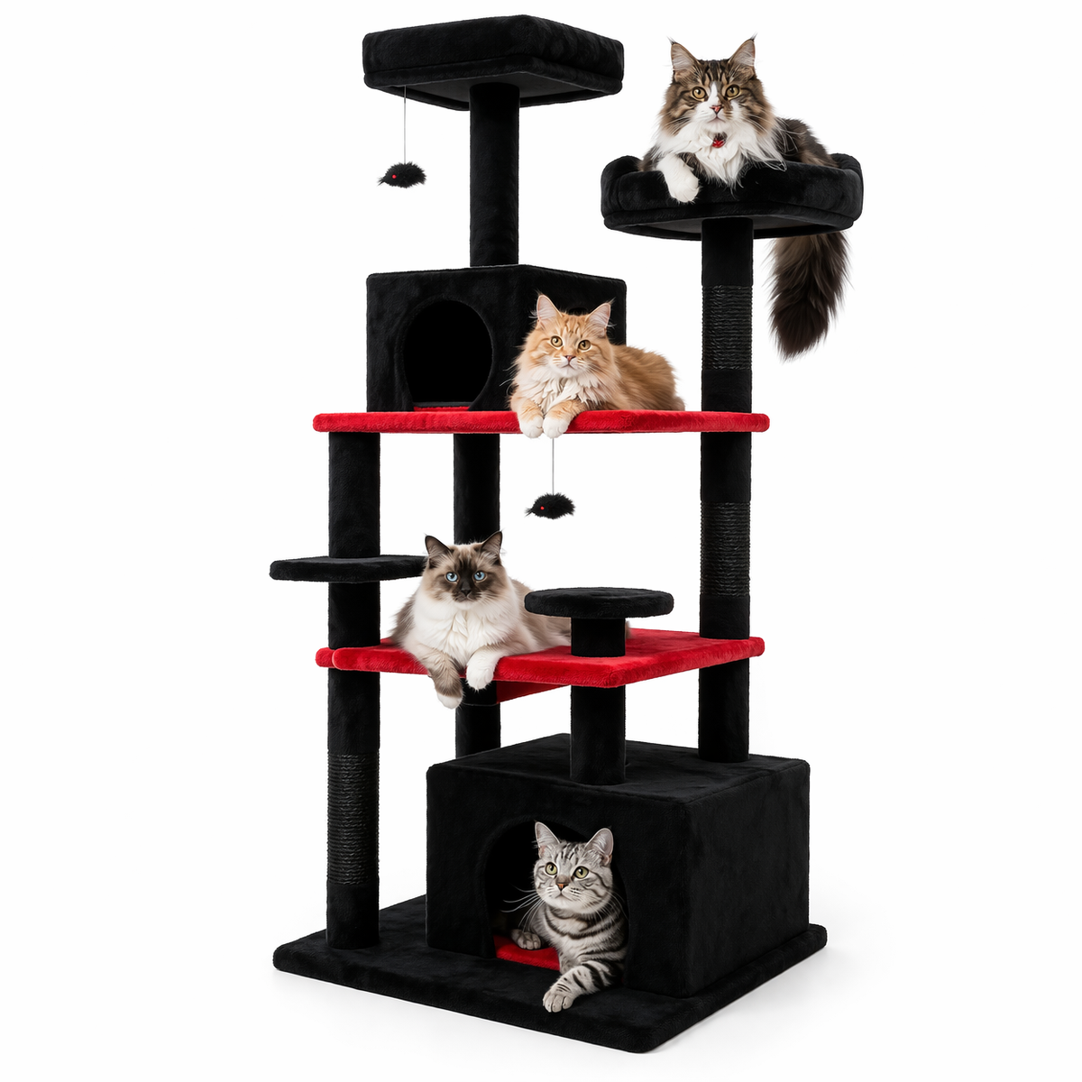 Ventayo – Cat Tree for Large Cats with Spacious Condo & Sisal Scratching Posts | Ultimate Relaxation for Indoor Play