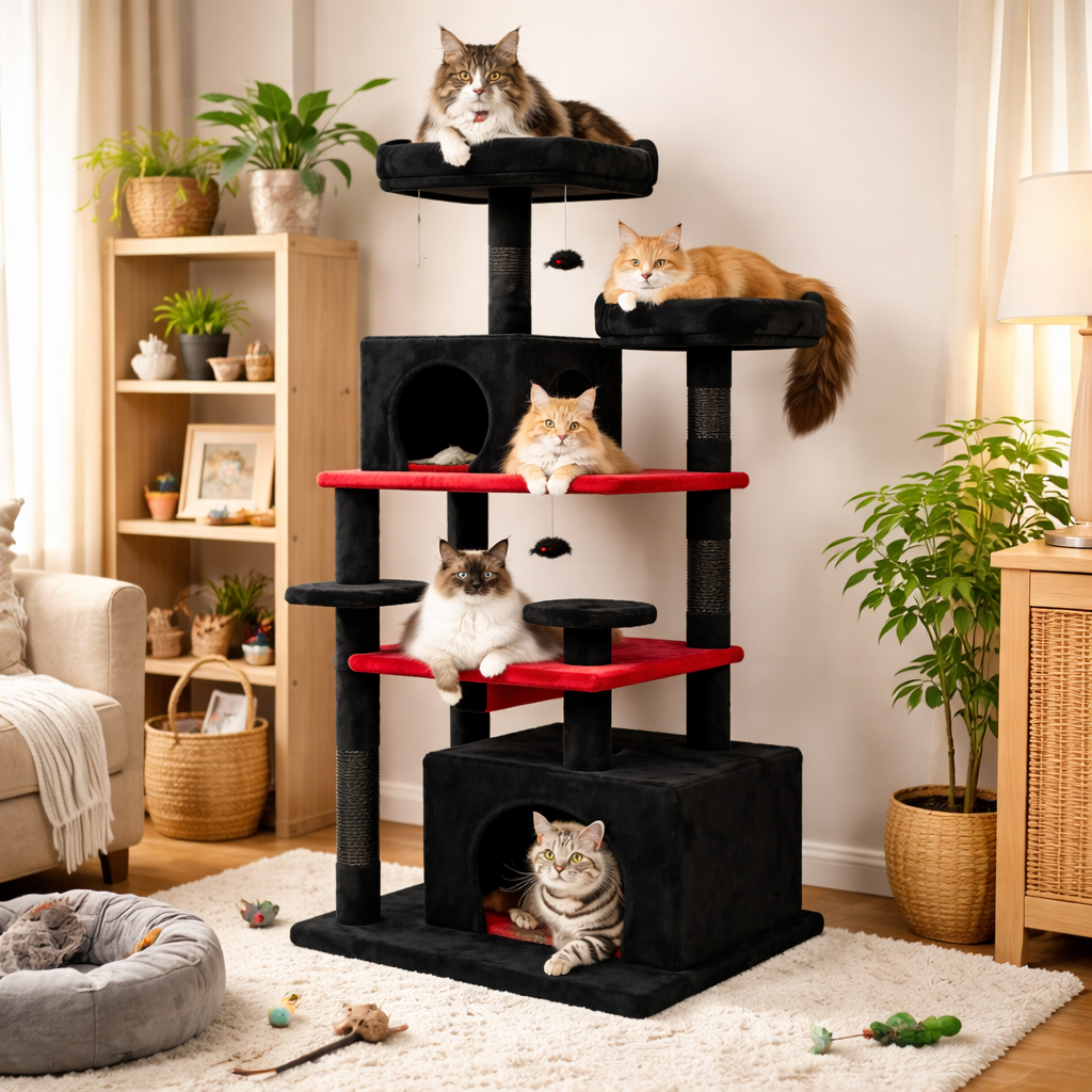 Ventayo – Cat Tree for Large Cats with Spacious Condo & Sisal Scratching Posts | Ultimate Relaxation for Indoor Play