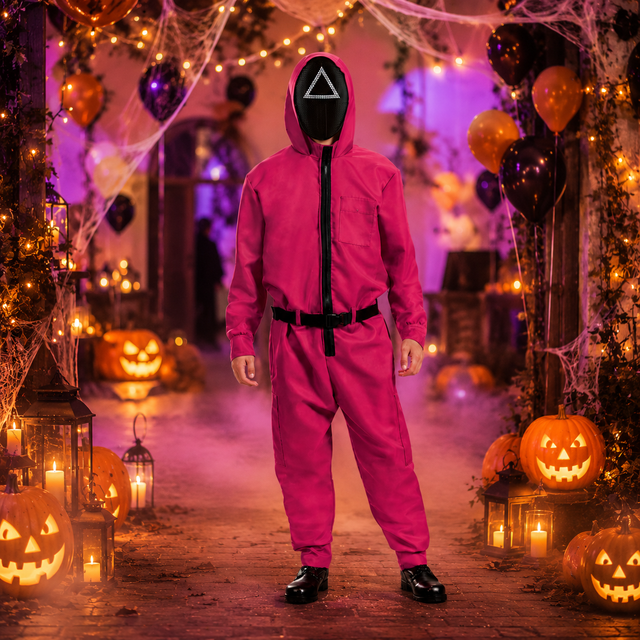 Ventayo – Festive Costume Collection | Halloween Jumpsuit with Mask & Belt | Complete Outfit for Themed Events