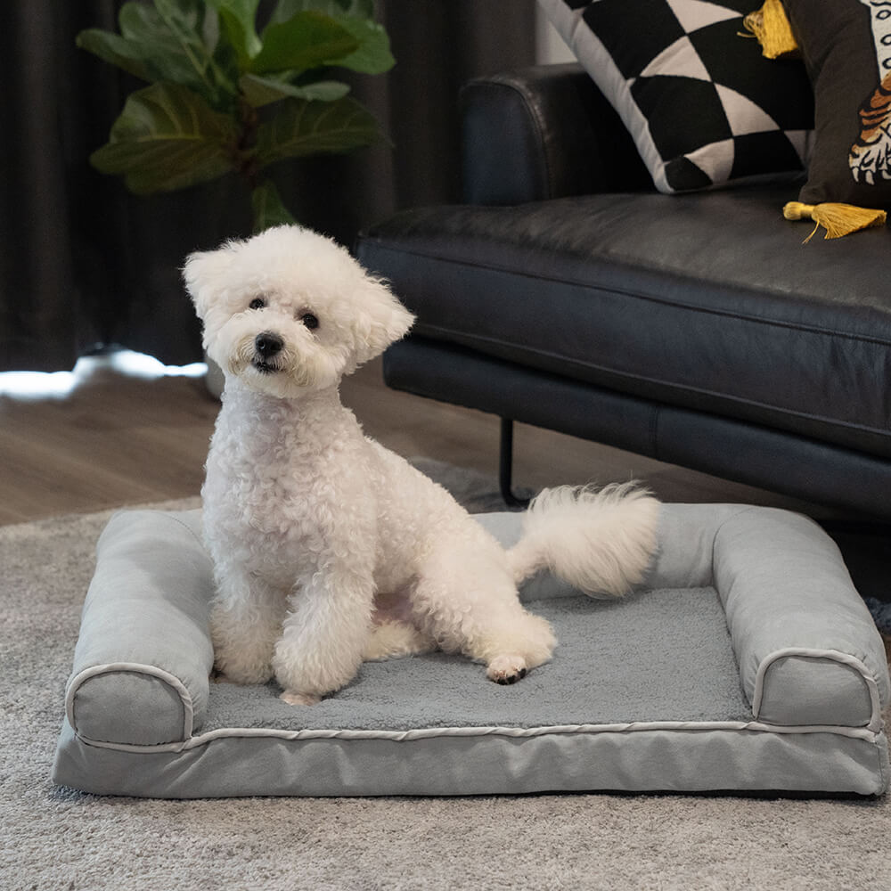 Full-Support Orthopedic Dog Bed with Faux Fleece & Suede