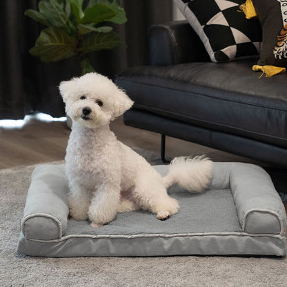 Full-Support Orthopedic Dog Bed with Faux Fleece & Suede