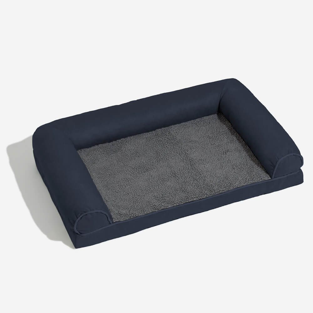 Full-Support Orthopedic Dog Bed with Faux Fleece & Suede