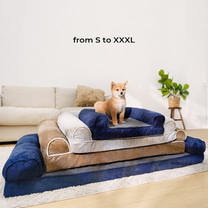 Full-Support Orthopedic Dog Bed with Faux Fleece & Suede