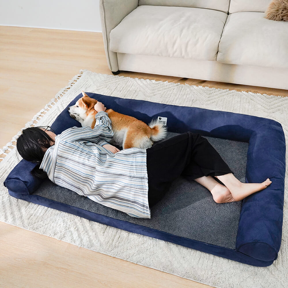 Full-Support Orthopedic Dog Bed with Faux Fleece & Suede