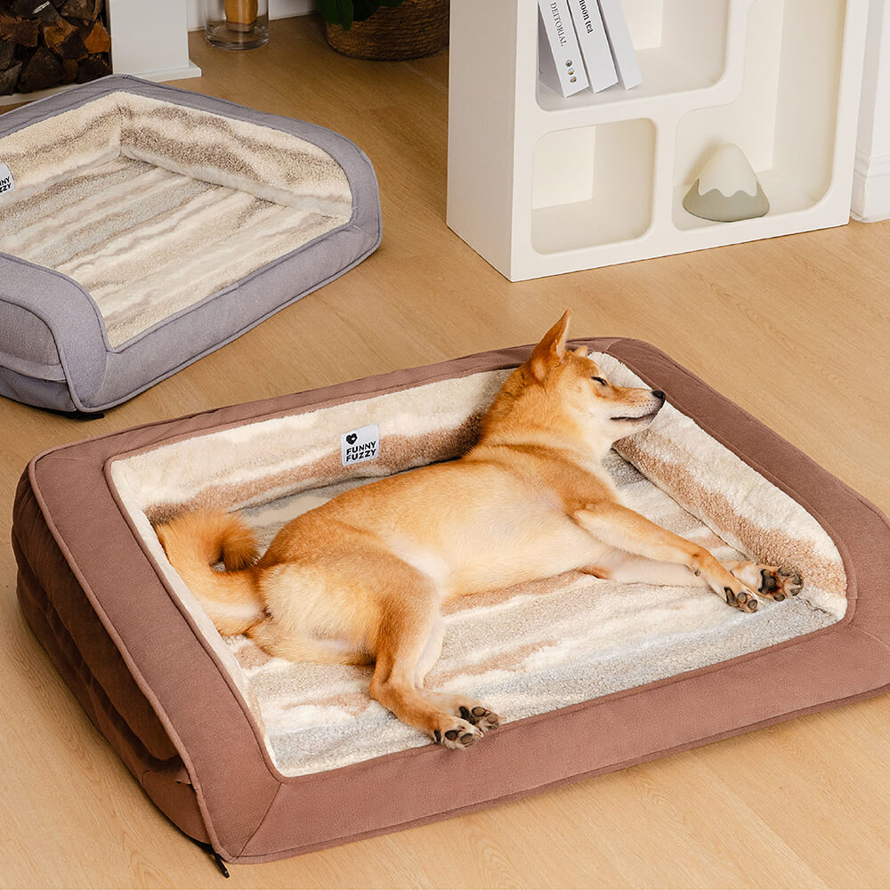 Cozy orthopedic dog sofa made of lambswool