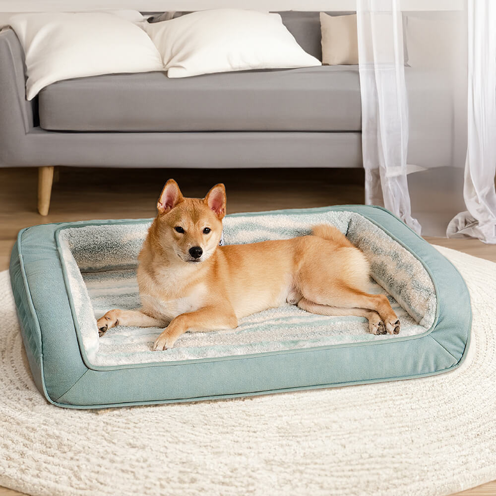 Cozy orthopedic dog sofa made of lambswool
