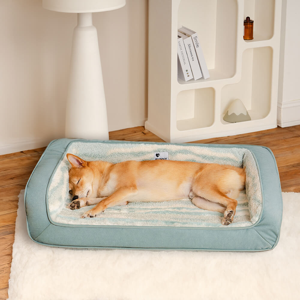 Cozy orthopedic dog sofa made of lambswool