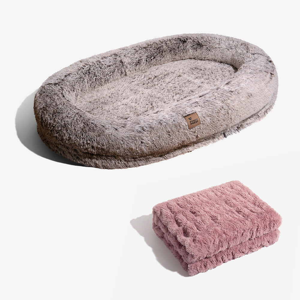 Luksuriøs super stor oval hundeseng til dybere søvn