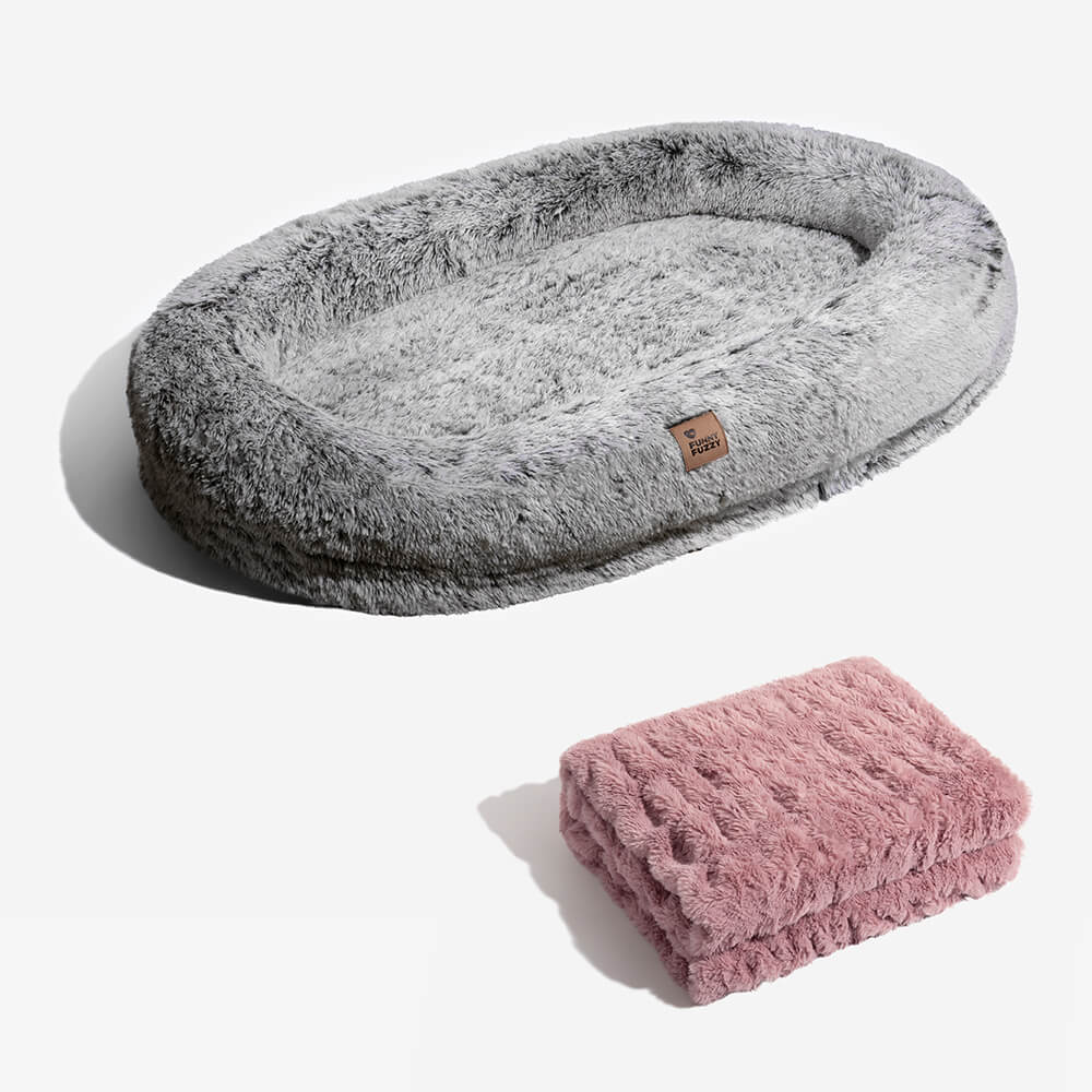 Luksuriøs super stor oval hundeseng til dybere søvn