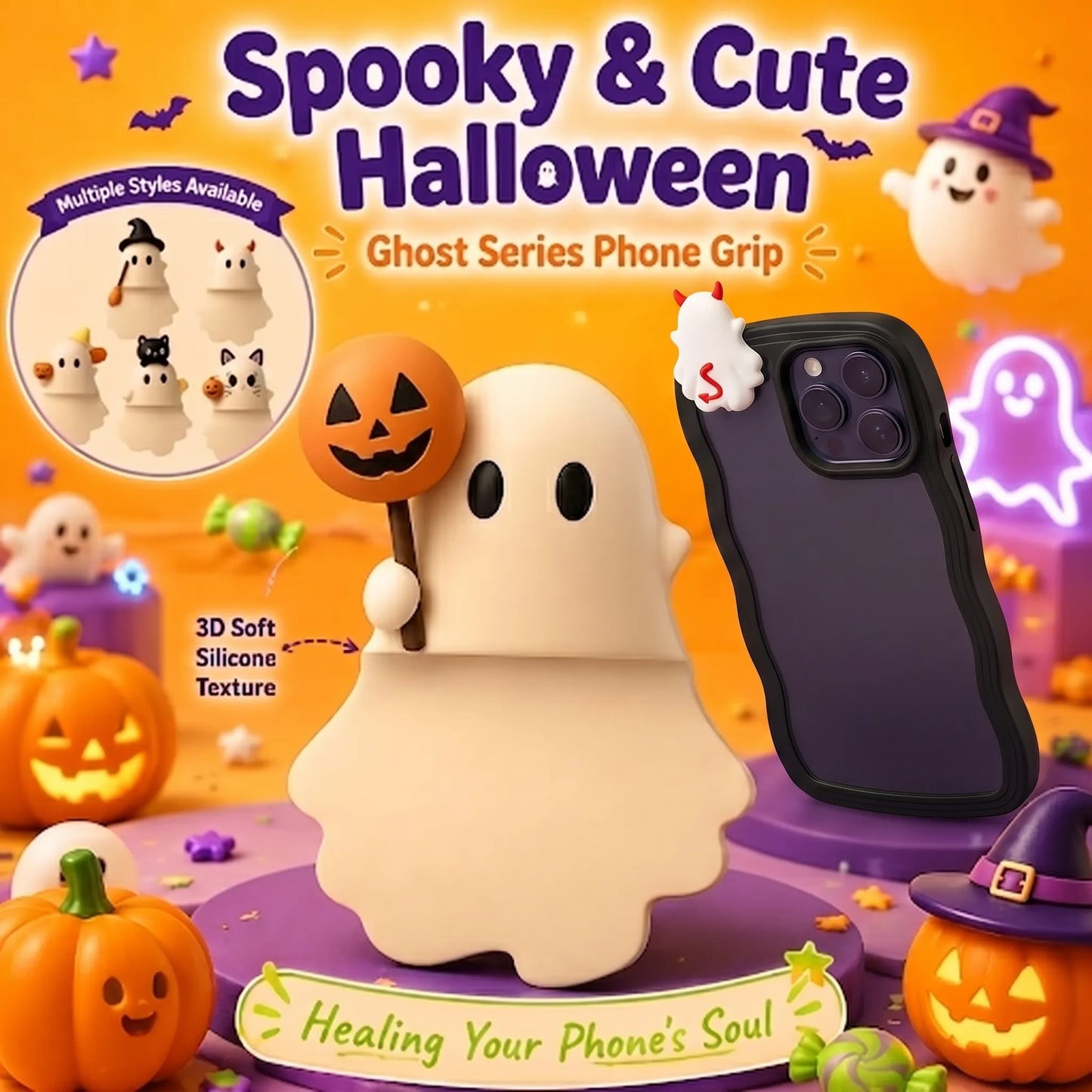 SpookiBuddy – Cute Phone Holder Desktop Figurine