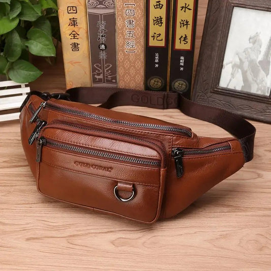 Ventayo – Genuine Cowhide Leather Waist Bag | Ample Storage & Versatile Design for Travel