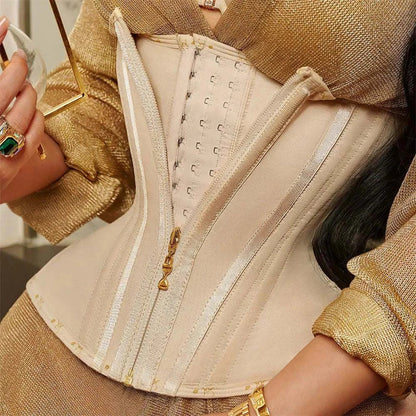 Goddess Glamour: Strapless Fajas Colombianas Adjustable Zipper Waist Trainer Corset -  Bone-Enhanced Double Compression Body Shaper