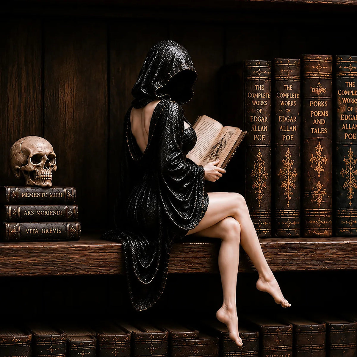 Dark Academia Bookshelf Ornament – Ventayo