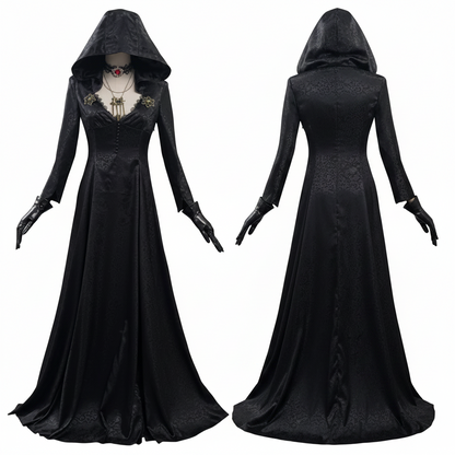 Ventayo – Gothic Vampire Costume | Elegant Black Dress with Cloak & Accessories for Striking Halloween Look