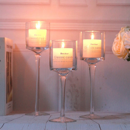 3PCS Crystal Candle Holder Set